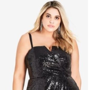 BWT: Black Sequin Dress—size 14W